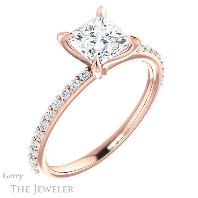 Princess Cut Forever One Moissanite Engagement Ring #GTJ1138-square-fo-r 4 Princess Cut Forever One Moissanite Engagement Ring #GTJ1138-square-fo-r