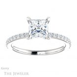 Princess Cut Forever One Moissanite Engagement Ring #GTJ1138-square-fo-w 1 Princess Cut Forever One Moissanite Engagement Ring #GTJ1138-square-fo-w