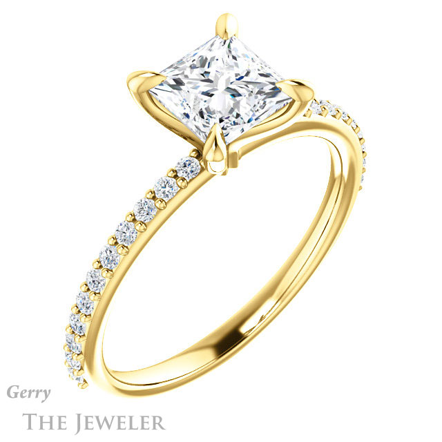 Princess Cut Forever One Moissanite Engagement Ring #GTJ1138-square-fo-y 4 Princess Cut Forever One Moissanite Engagement Ring #GTJ1138-square-fo-y
