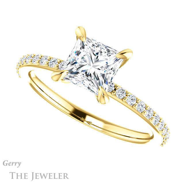 Princess Cut Forever One Moissanite Engagement Ring #GTJ1138-square-fo-y 5 Princess Cut Forever One Moissanite Engagement Ring #GTJ1138-square-fo-y