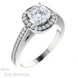 Cushion Cut Forever One Moissanite Engagement Ring #GTJ1140-cushion-fo-w
