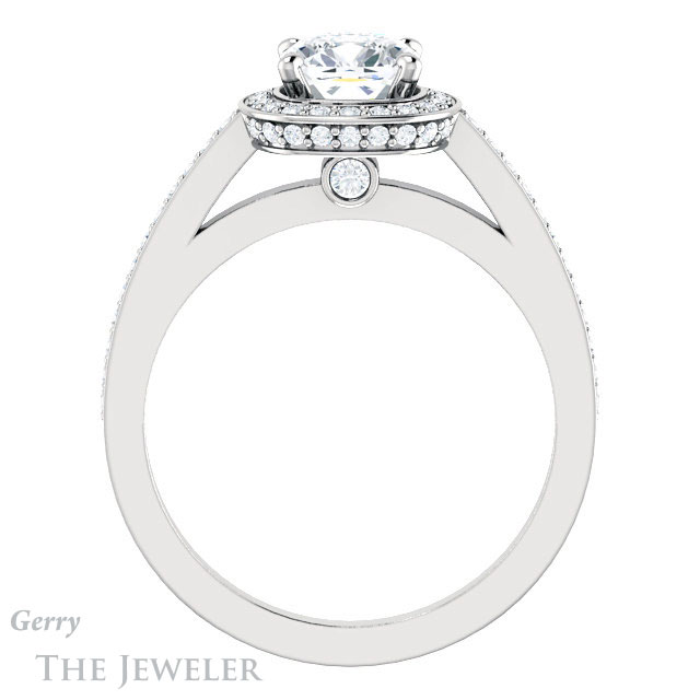 Cushion Cut Forever One Moissanite Engagement Ring #GTJ1140-cushion-fo-w