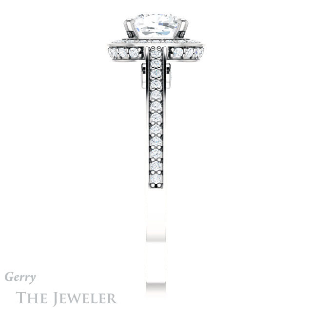 Cushion Cut Forever One Moissanite Engagement Ring #GTJ1140-cushion-fo-w