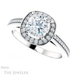 Cushion Cut Forever One Moissanite Engagement Ring #GTJ1140-cushion-fo-w