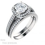 Cushion Cut Forever One Moissanite Engagement Ring #GTJ1140-cushion-fo-w