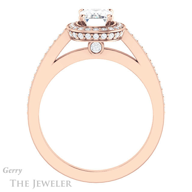 Emerald Cut Forever One Moissanite Engagement Ring #GTJ1140-emerald-fb-r 2 Emerald Cut Forever Brilliant Moissanite Engagement Ring #GTJ1140-emerald-fb-r