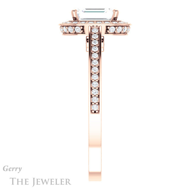Emerald Cut Forever One Moissanite Engagement Ring #GTJ1140-emerald-fb-r 3 Emerald Cut Forever Brilliant Moissanite Engagement Ring #GTJ1140-emerald-fb-r
