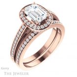 Emerald Cut Forever One Moissanite Engagement Ring #GTJ1140-emerald-fb-r 6 Emerald Cut Forever Brilliant Moissanite Engagement Ring #GTJ1140-emerald-fb-r