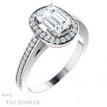 Emerald Cut Forever Brilliant Moissanite Engagement Ring #GTJ1140-emerald-fb-w