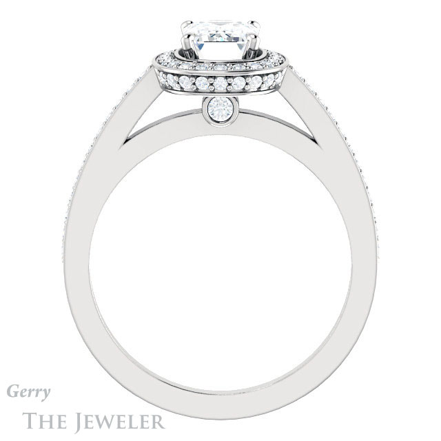 Emerald Cut Forever Brilliant Moissanite Engagement Ring #GTJ1140-emerald-fb-w