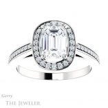 Emerald Cut Forever Brilliant Moissanite Engagement Ring #GTJ1140-emerald-fb-w