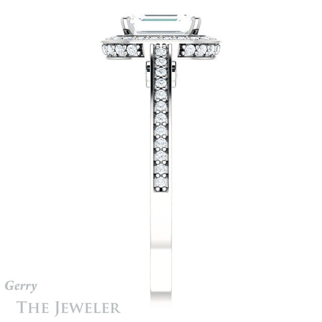 Emerald Cut Forever Brilliant Moissanite Engagement Ring #GTJ1140-emerald-fb-w