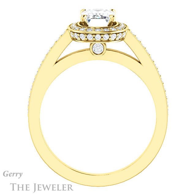 Emerald Cut Forever Brilliant Moissanite Engagement Ring #GTJ1140-emerald-fb-y