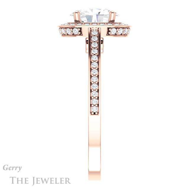 Oval Shaped Forever One Moissanite Engagement Ring #GTJ1140-oval-fo-r