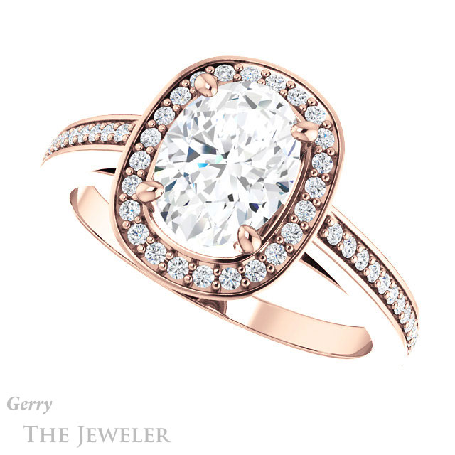 Oval Shaped Forever One Moissanite Engagement Ring #GTJ1140-oval-fo-r