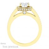 Oval Shaped Forever One Moissanite Engagement Ring #GTJ1140-oval-fo-y