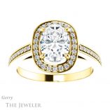 Oval Shaped Forever One Moissanite Engagement Ring #GTJ1140-oval-fo-y