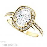 Oval Shaped Forever One Moissanite Engagement Ring #GTJ1140-oval-fo-y