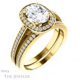 Oval Shaped Forever One Moissanite Engagement Ring #GTJ1140-oval-fo-y
