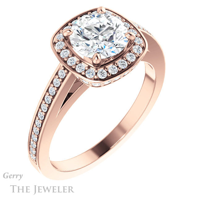 Round Cut Forever One Moissanite Engagement Ring #GTJ1140-round-fo-r