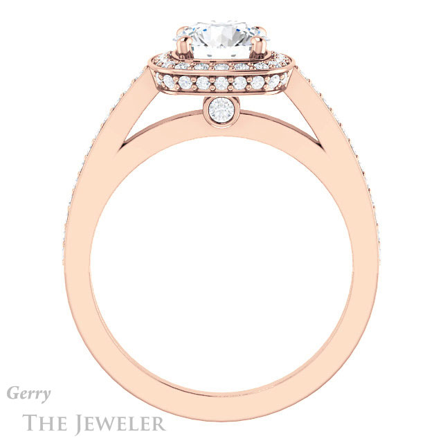 Round Cut Forever One Moissanite Engagement Ring #GTJ1140-round-fo-r