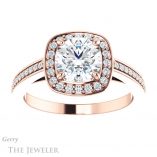 Round Cut Forever One Moissanite Engagement Ring #GTJ1140-round-fo-r