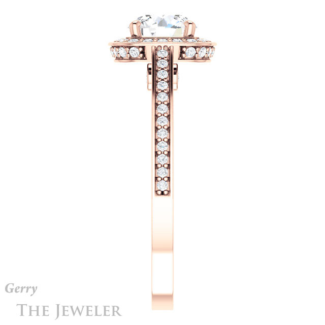 Round Cut Forever One Moissanite Engagement Ring #GTJ1140-round-fo-r