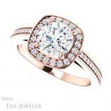 Round Cut Forever One Moissanite Engagement Ring #GTJ1140-round-fo-r