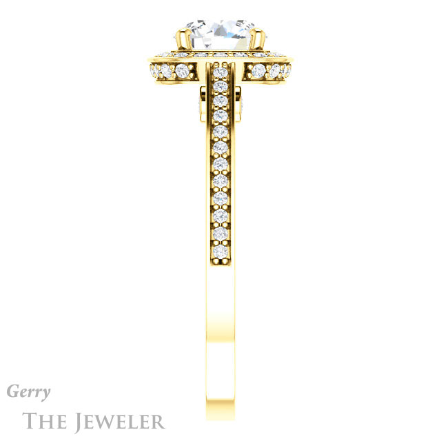 Round Cut Forever One Moissanite Engagement Ring #GTJ1140-round-fo-y