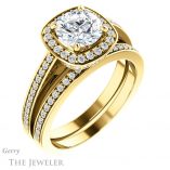 Round Cut Forever One Moissanite Engagement Ring #GTJ1140-round-fo-y