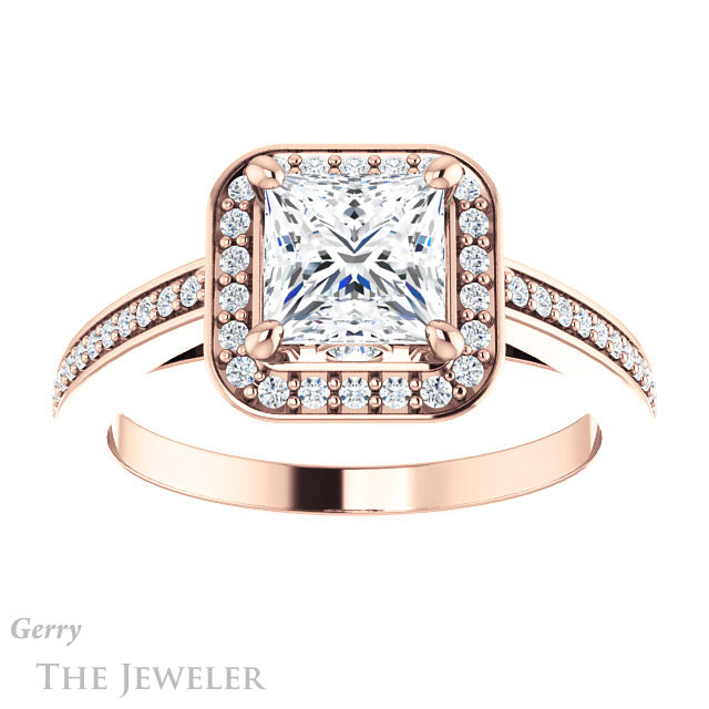 Princess Cut Forever One Moissanite Engagement Ring #GTJ1140-square-fo-r