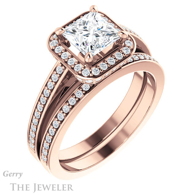 Princess Cut Forever One Moissanite Engagement Ring #GTJ1140-square-fo-r