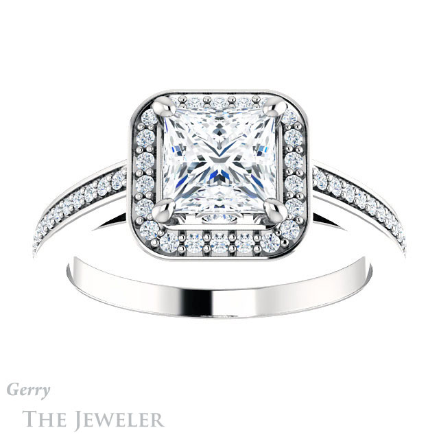 Princess Cut Forever One Moissanite Engagement Ring #GTJ1140-square-fo-w 1 Princess Cut Forever One Moissanite Engagement Ring #GTJ1140-square-fo-w