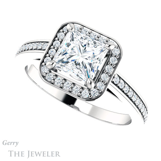 Princess Cut Forever One Moissanite Engagement Ring #GTJ1140-square-fo-w 5 Princess Cut Forever One Moissanite Engagement Ring #GTJ1140-square-fo-w