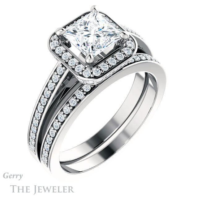 Princess Cut Forever One Moissanite Engagement Ring #GTJ1140-square-fo-w 6 Princess Cut Forever One Moissanite Engagement Ring #GTJ1140-square-fo-w