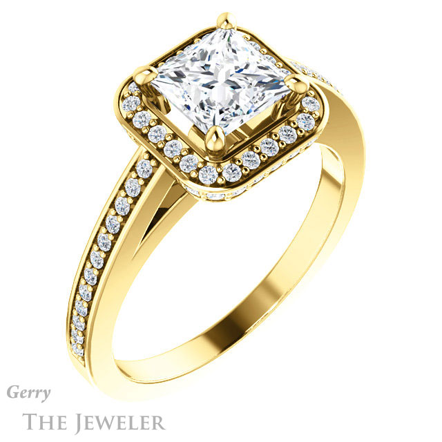 Princess Cut Forever One Moissanite Engagement Ring #GTJ1140-square-fo-y 4 Princess Cut Forever One Moissanite Engagement Ring #GTJ1140-square-fo-y