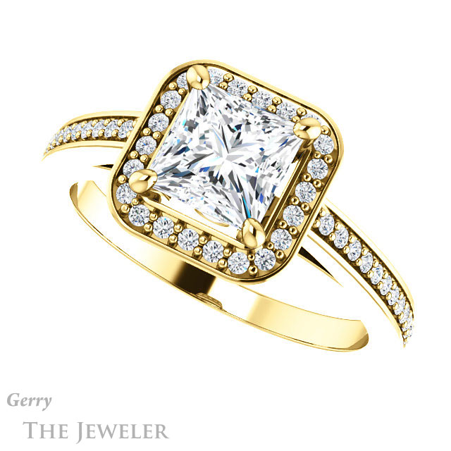 Princess Cut Forever One Moissanite Engagement Ring #GTJ1140-square-fo-y 5 Princess Cut Forever One Moissanite Engagement Ring #GTJ1140-square-fo-y