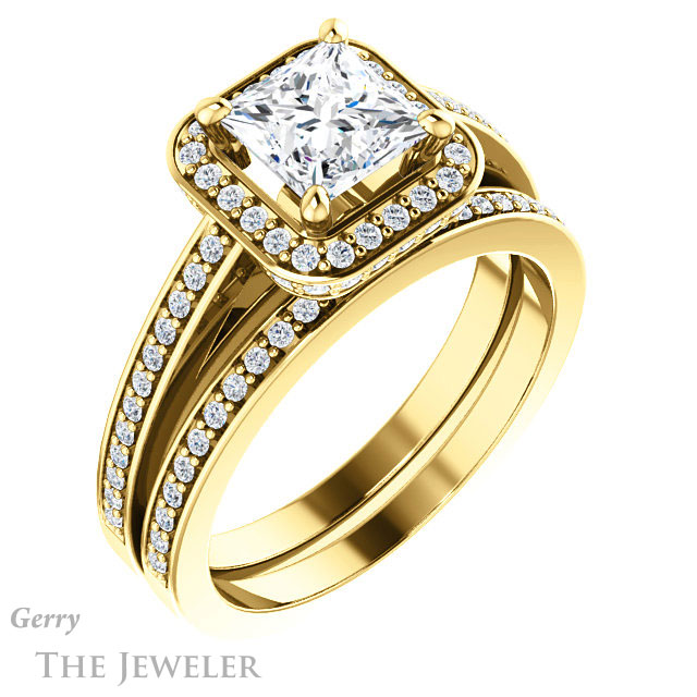 Princess Cut Forever One Moissanite Engagement Ring #GTJ1140-square-fo-y 6 Princess Cut Forever One Moissanite Engagement Ring #GTJ1140-square-fo-y