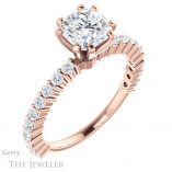 Cushion Cut Forever One Moissanite Engagement Ring #GTJ1141-cushion-fo-r