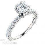 Cushion Cut Forever One Moissanite Engagement Ring #GTJ1141-cushion-fo-w