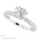 Cushion Cut Forever One Moissanite Engagement Ring #GTJ1141-cushion-fo-w