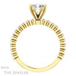 Cushion Cut Forever One Moissanite Engagement Ring #GTJ1141-cushion-fo-y