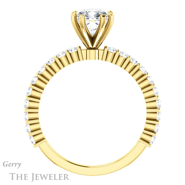 Cushion Cut Forever One Moissanite Engagement Ring #GTJ1141-cushion-fo-y