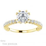 Cushion Cut Forever One Moissanite Engagement Ring #GTJ1141-cushion-fo-y