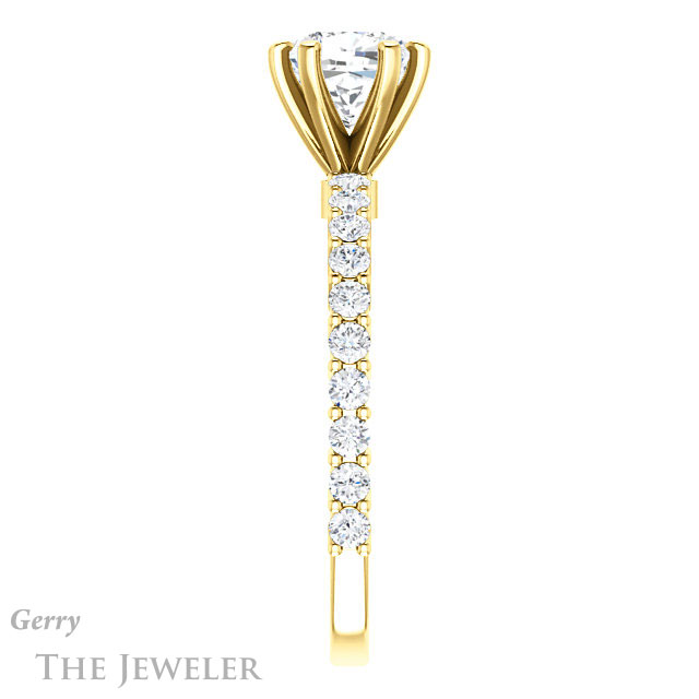 Cushion Cut Forever One Moissanite Engagement Ring #GTJ1141-cushion-fo-y