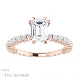 Emerald Cut Forever Brilliant Moissanite Engagement Ring #GTJ1141-emerald-fb-r