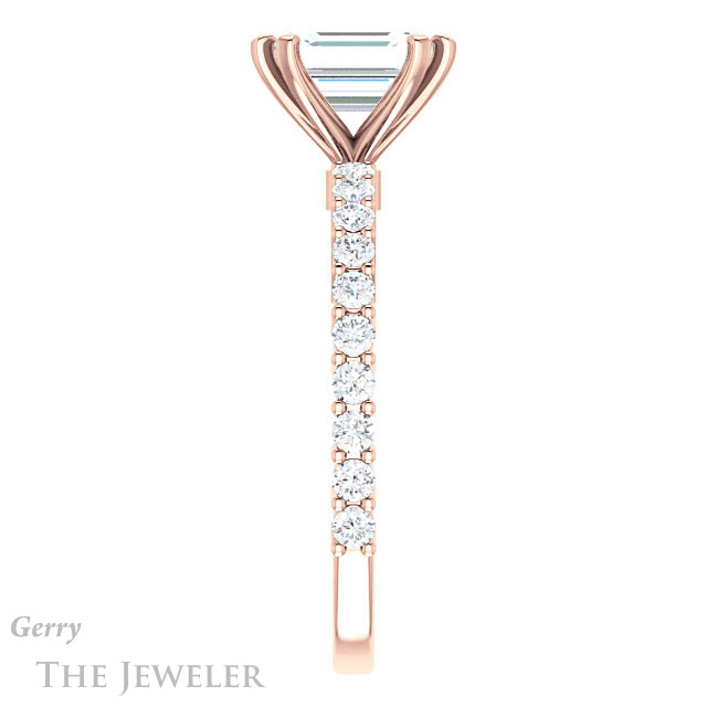 Emerald Cut Forever Brilliant Moissanite Engagement Ring #GTJ1141-emerald-fb-r