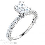 Emerald Cut Forever Brilliant Moissanite Engagement Ring #GTJ1141-emerald-fb-w