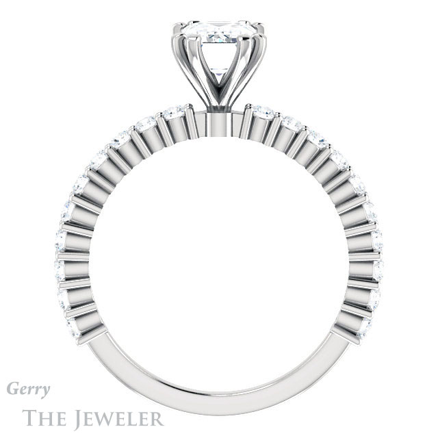 Emerald Cut Forever Brilliant Moissanite Engagement Ring #GTJ1141-emerald-fb-w