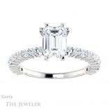 Emerald Cut Forever Brilliant Moissanite Engagement Ring #GTJ1141-emerald-fb-w